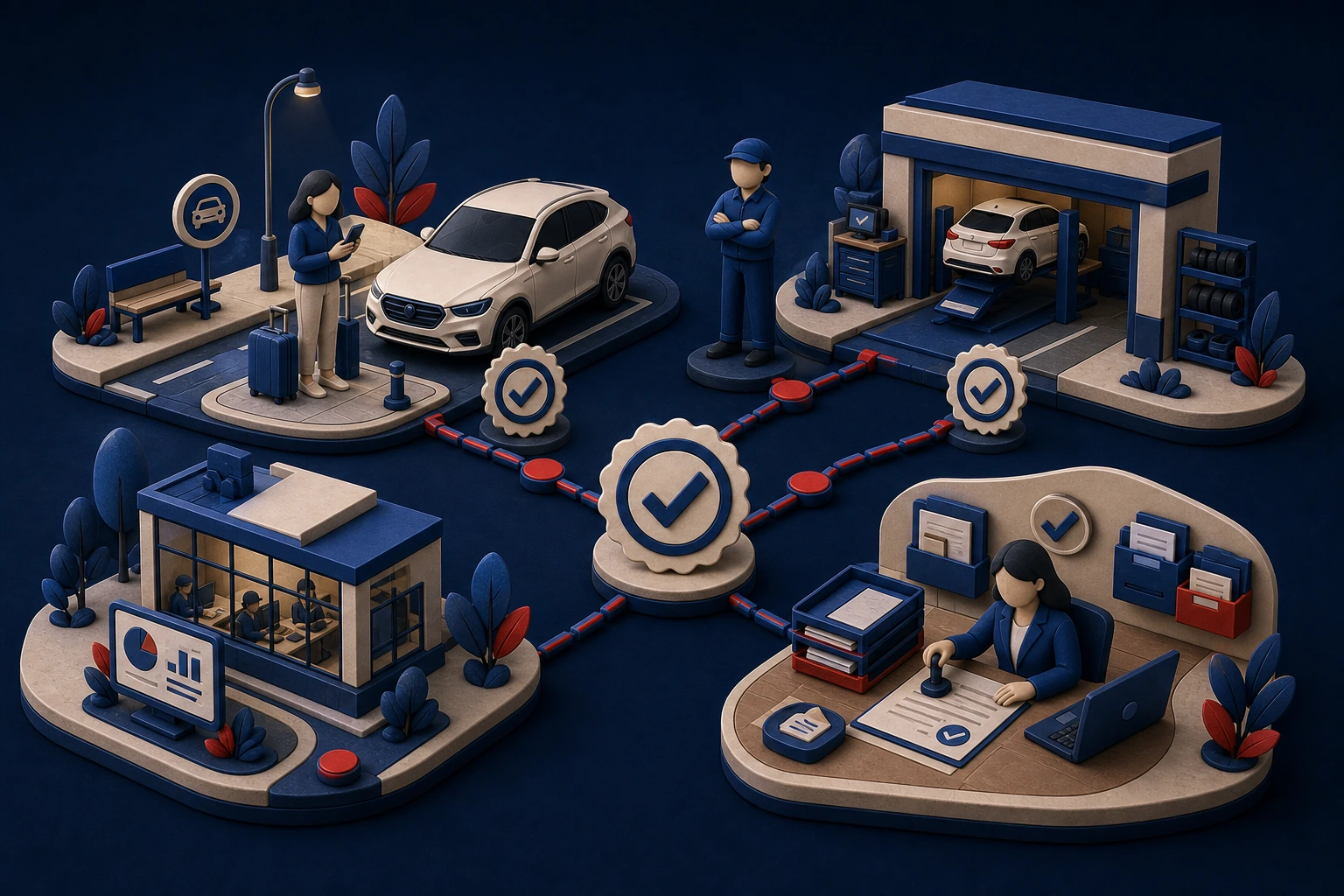 Cestující, řidič, Fleet organizace a vůz propojené schváleným systémem Weyo